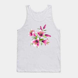 Beautiful bouquet of bright pink lilies Tank Top